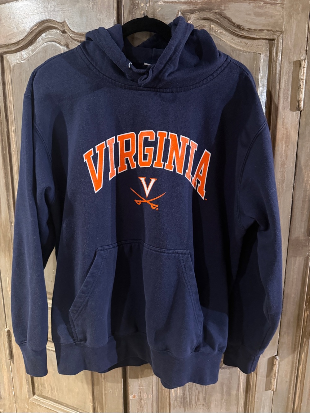 MV Sport Navy Hoodie with Orange Lettering